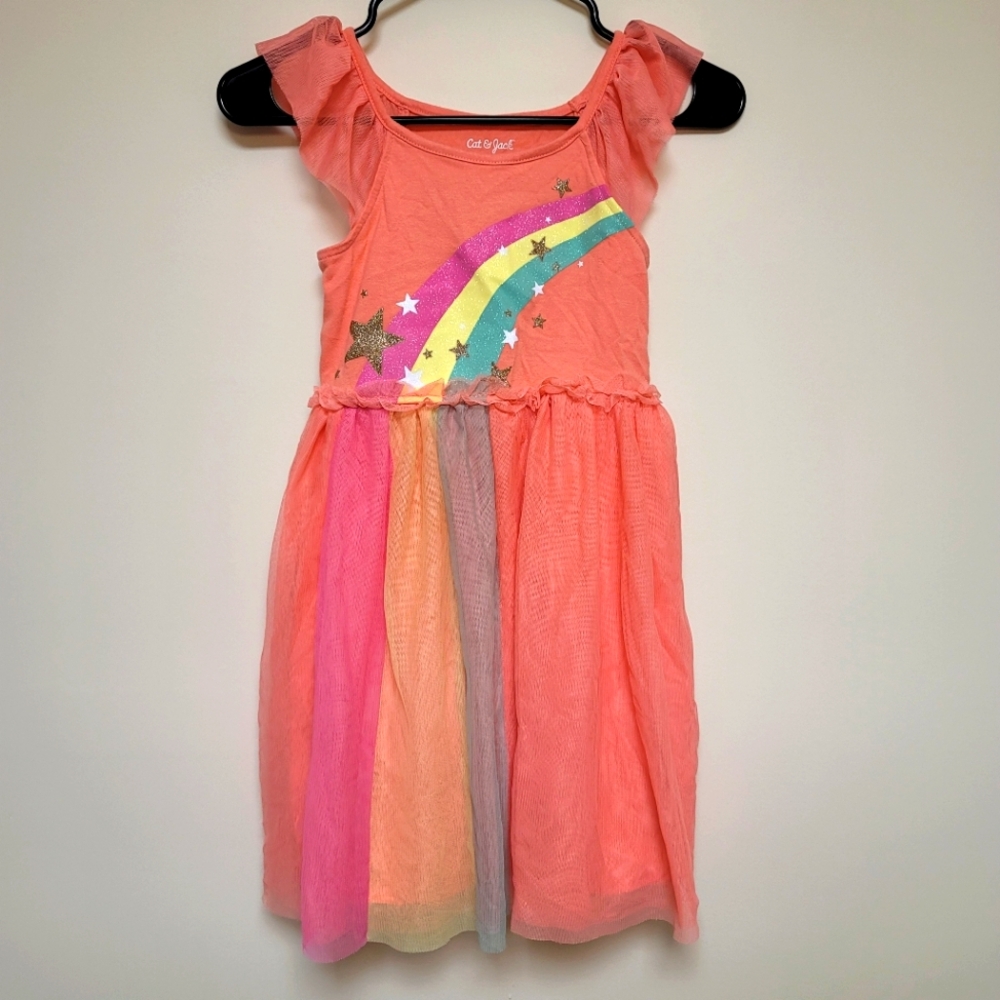 Cat & Jack | Tule Rainbow Sleeveless Dress | Girl's | M (7/8)
